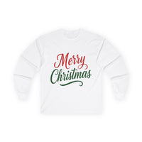Merry Christmas Long Sleeve Tee, Unisex Gift, Winter Apparel, Festive Party Wear