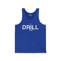 Drill 1881 Unisex Jersey Tank - Small White Logo