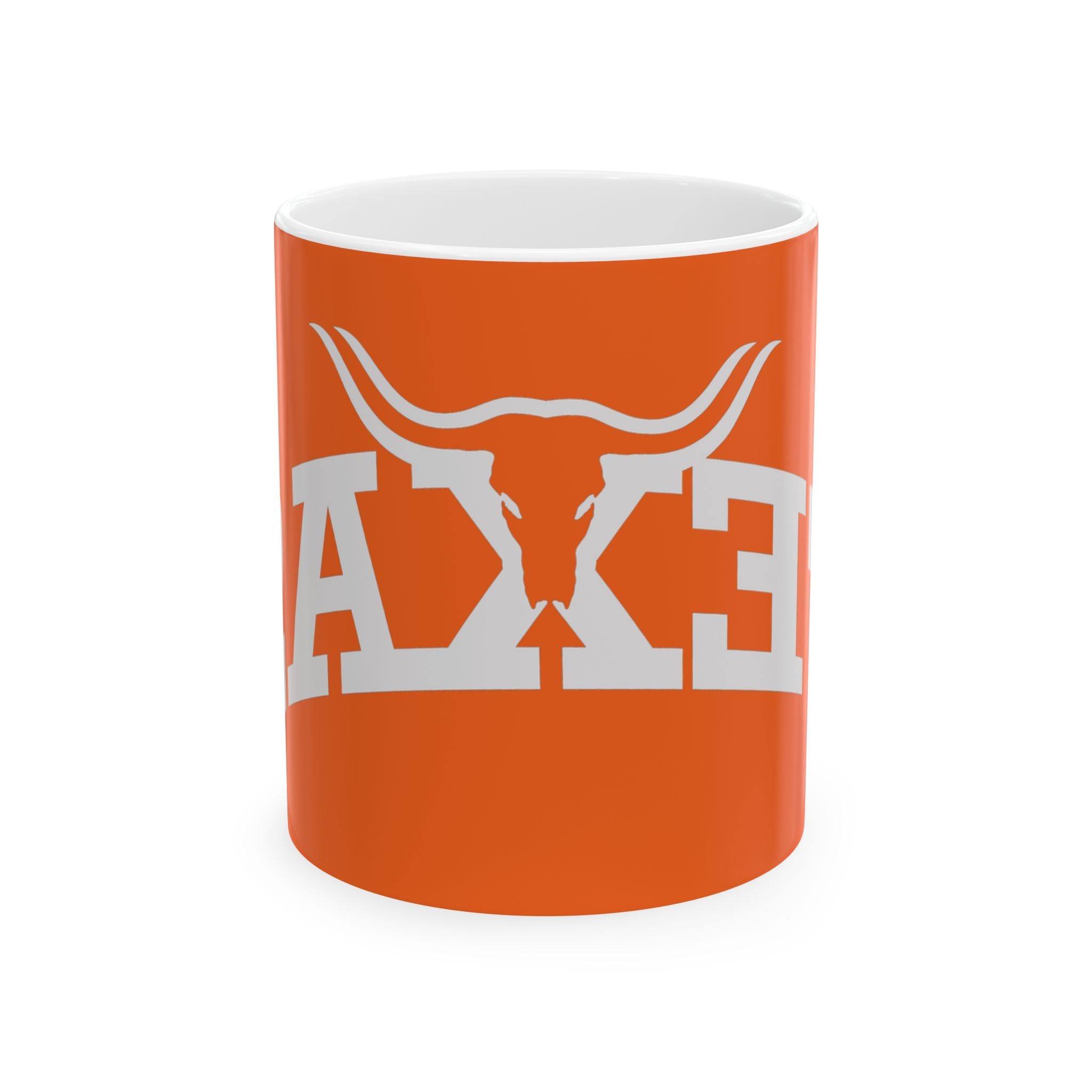 Orange Texas Longhorn Ceramics Mug, Custom Coffee Cup, Gift for Texas Fans, Sports Fan Mug, Unique Kitchen Decor