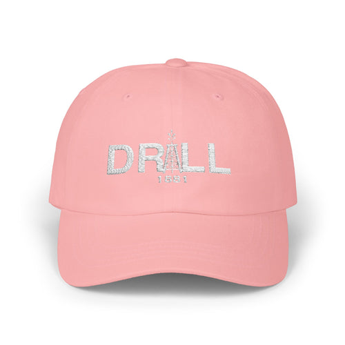 Drill 1881 Classic Dad Cap White Logo - Vintage Style Adjustable White Hat