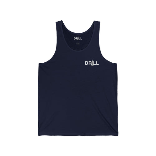 Drill 1881 Unisex Jersey Tank - Small White Logo