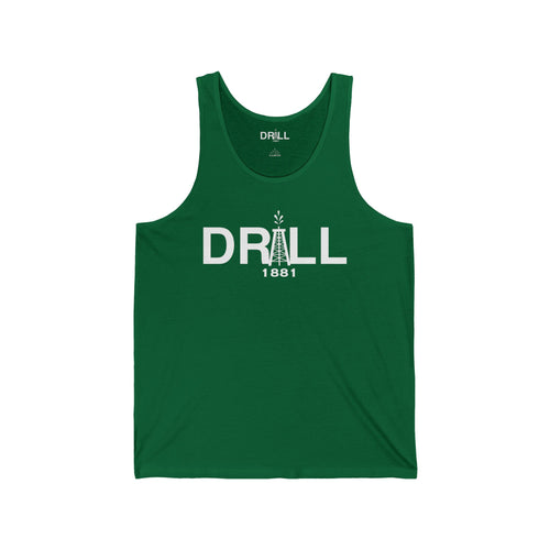 Drill 1881 Unisex Jersey Tank - Small White Logo
