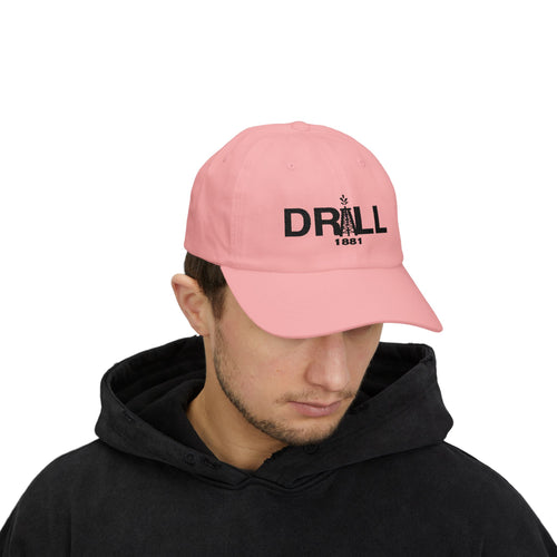 Drill 1881 Classic Dad Cap - Vintage Style Adjustable White Hat