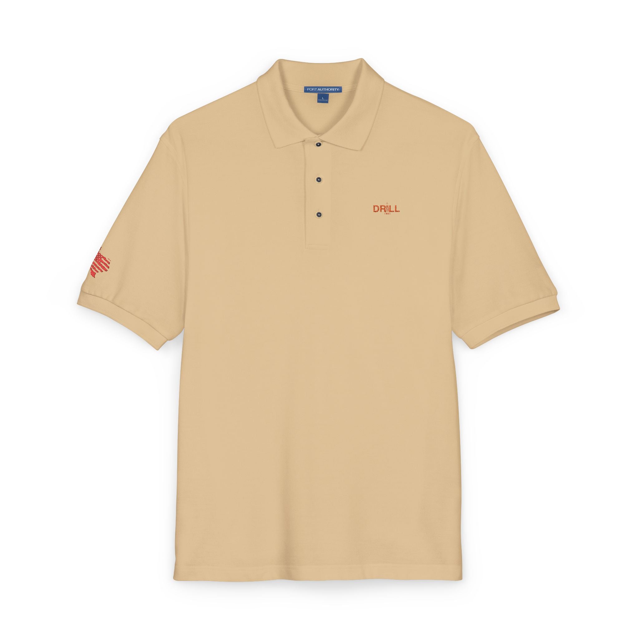Embroidered Red Drill Logo — Executive Polo