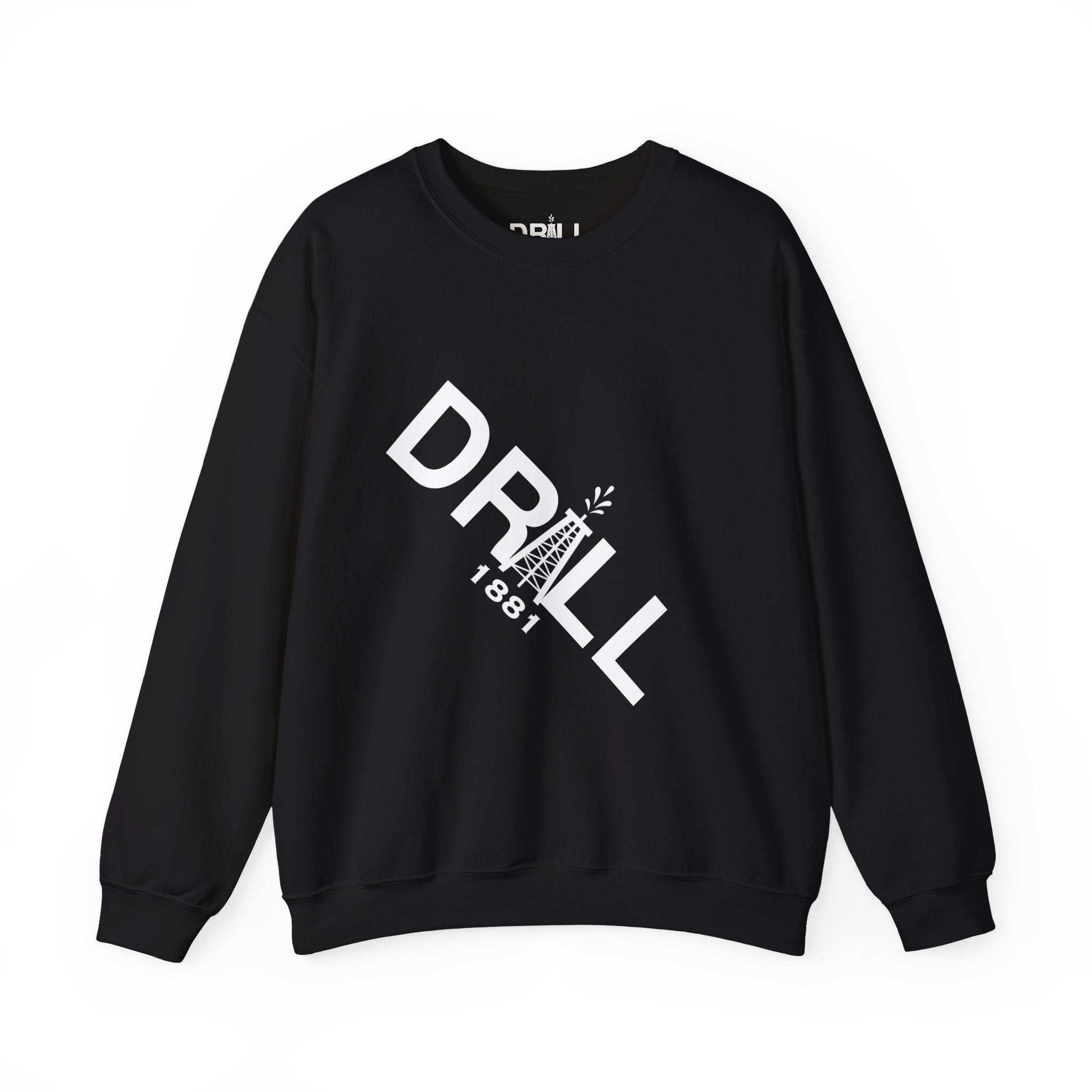 White Drill Logo Angled - Crewneck Sweatshirt