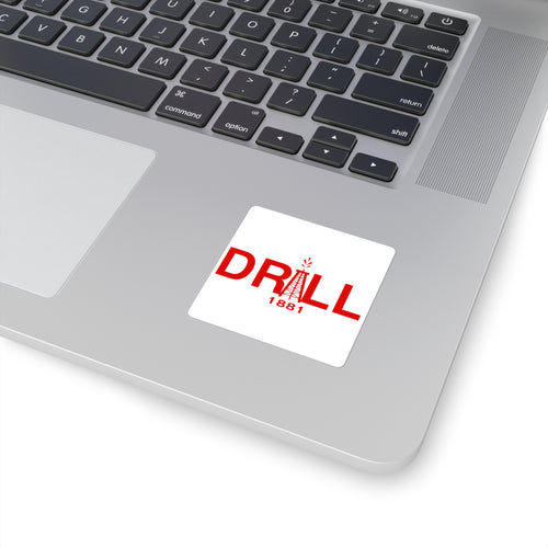 DRILL Red Logo - Square Stickers