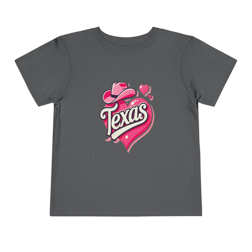 Texas Love Toddler Short Sleeve Tee - Cute Western Heart Design