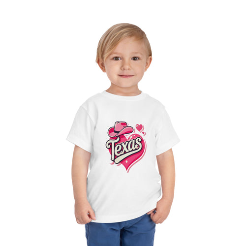 Texas Love Toddler Short Sleeve Tee - Cute Western Heart Design
