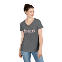 Drill Floral V-Neck T-Shirt for Women
