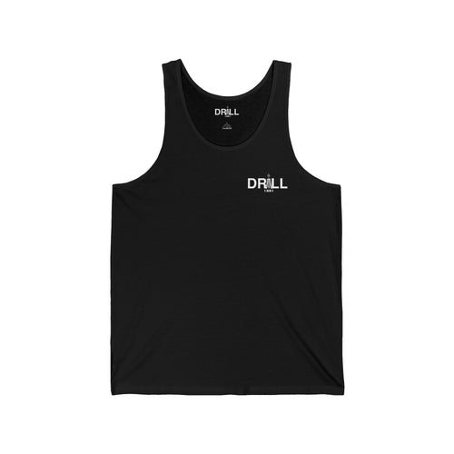 Drill 1881 Unisex Jersey Tank - Small White Logo
