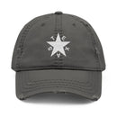 Texas Star White -  Distressed Hat with 'DRILL' Embroidery