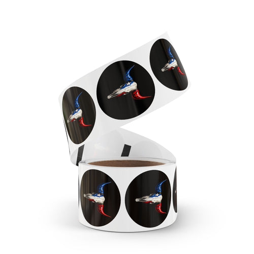 Texas Longhorn - Round Sticker Label Rolls