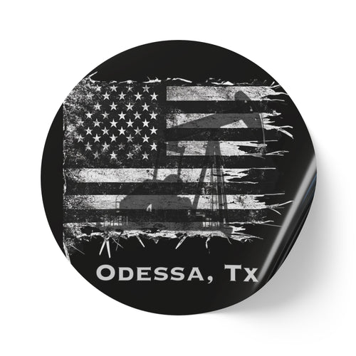 Old Glory Odessa - Round Sticker Label Rolls