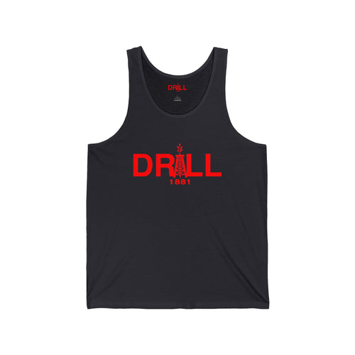 Drill 1881 Unisex Jersey Tank - Red Logo
