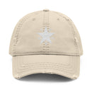 Texas Star White -  Distressed Hat with 'DRILL' Embroidery