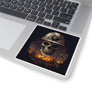 Fire Skull - Square Stickers