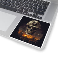 Fire Skull - Square Stickers