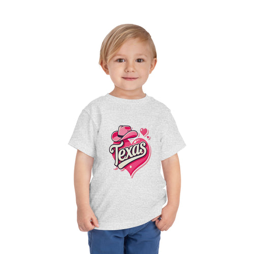 Texas Love Toddler Short Sleeve Tee - Cute Western Heart Design