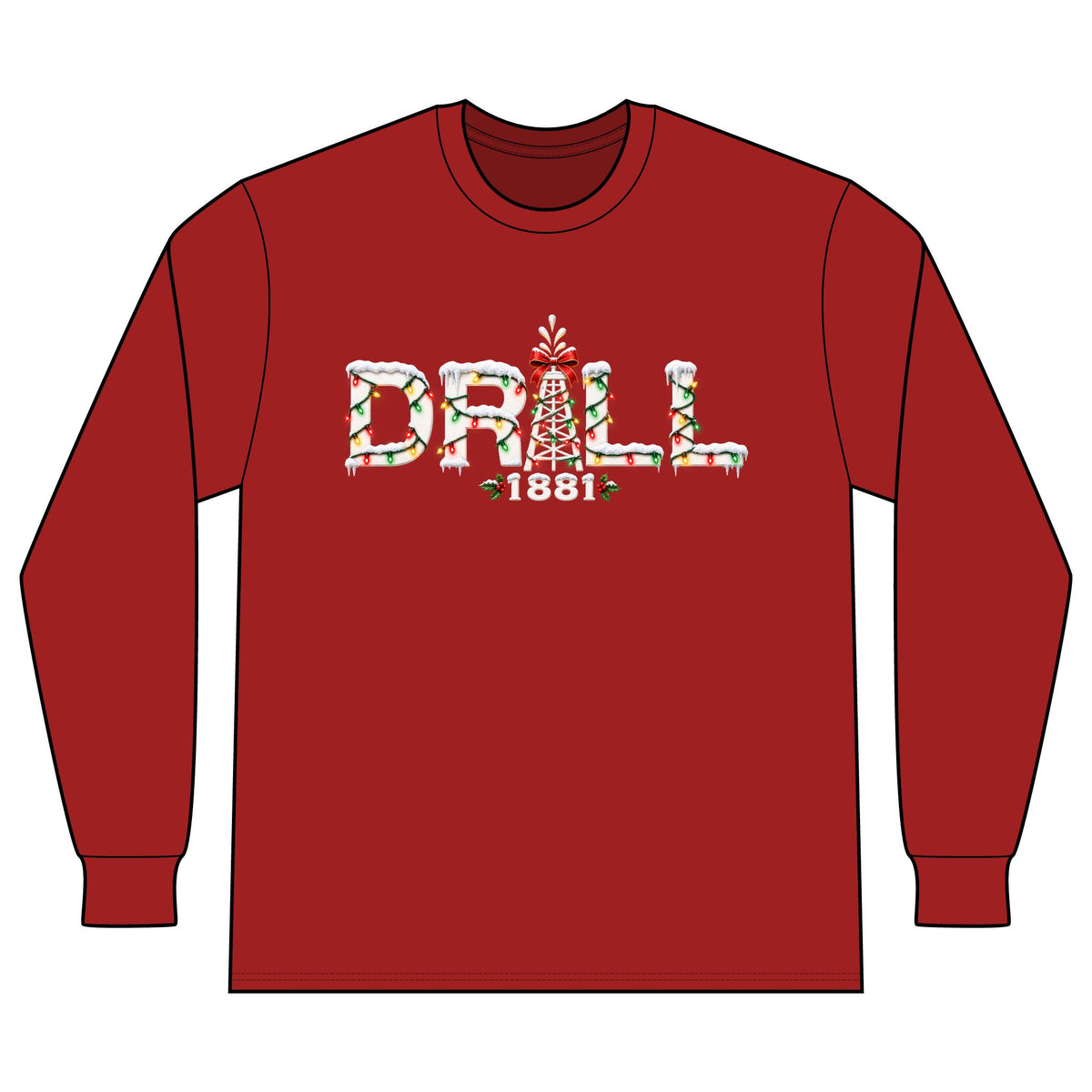 Drill Christmas Pumpjack - LS - Back