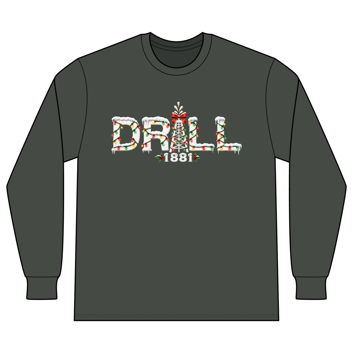 Drill Christmas Pumpjack - LS - Back