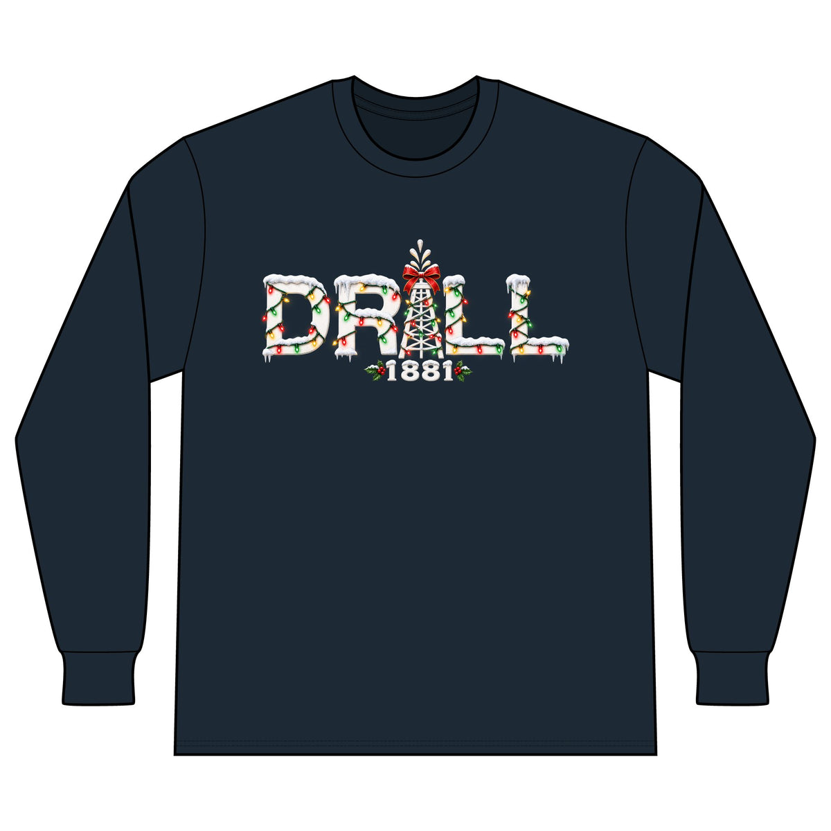 Drill Christmas Pumpjack - LS - Back