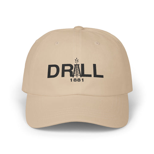 Drill 1881 Classic Dad Cap - Vintage Style Adjustable White Hat
