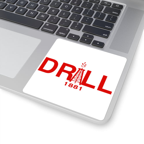 DRILL Red Logo - Square Stickers
