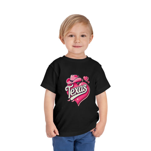 Texas Love Toddler Short Sleeve Tee - Cute Western Heart Design