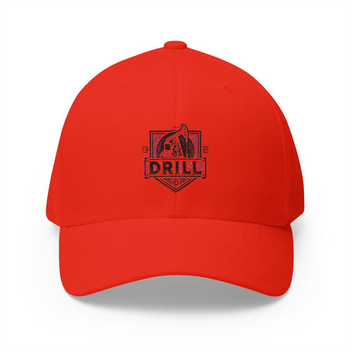 Embroidered Drill Shield Cap- Closed Back