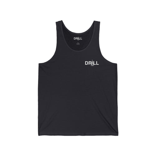 Drill 1881 Unisex Jersey Tank - Small White Logo