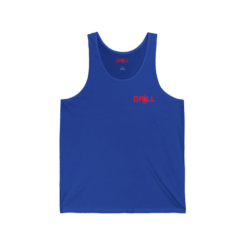 Drill 1881 Unisex Jersey Tank - Small Red Logo