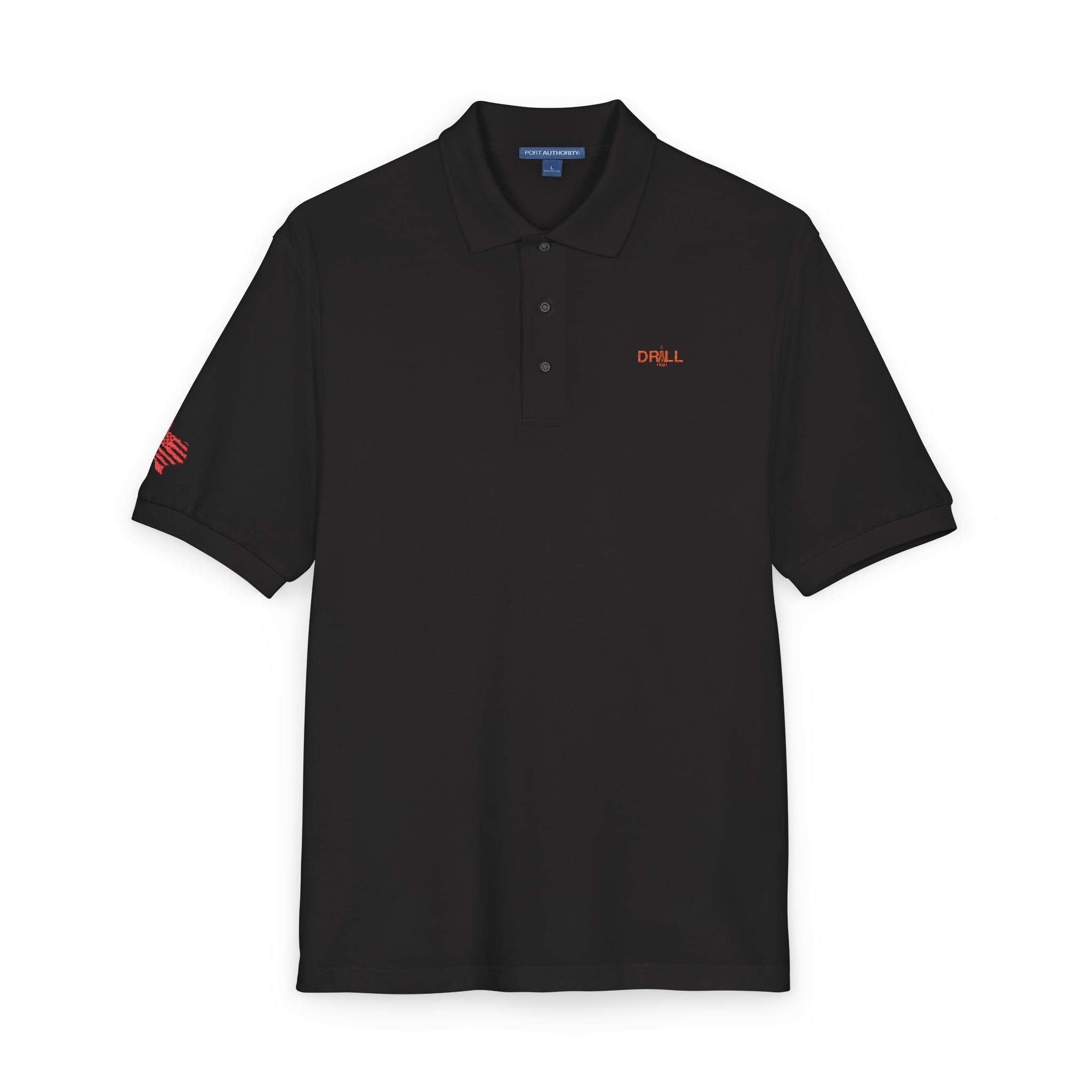 Embroidered Red Drill Logo — Executive Polo