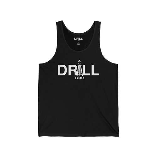 Drill 1881 Unisex Jersey Tank - Small White Logo