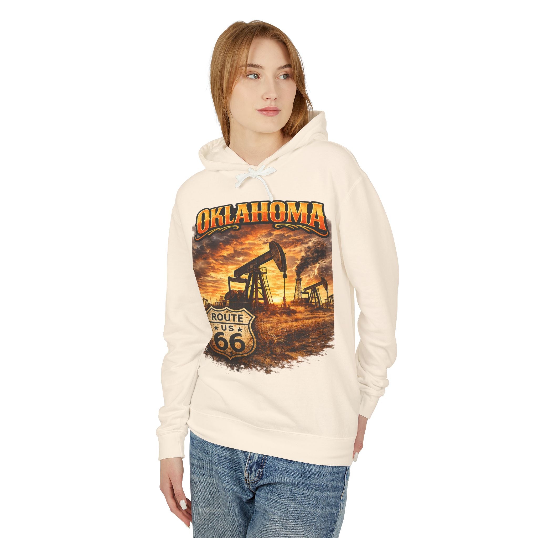 Oklahoma Route 66 - Soft Lightweight Hoodie