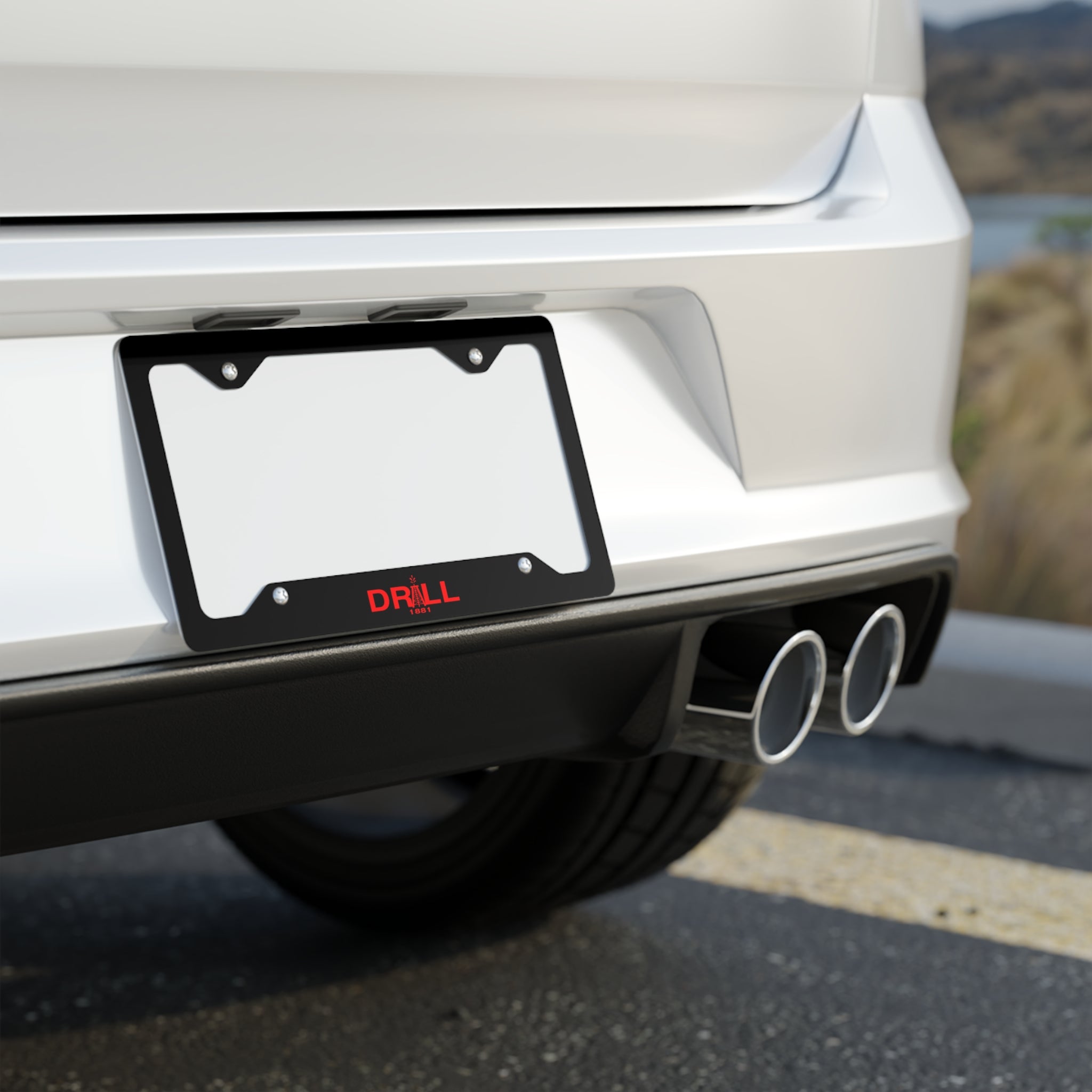 Drill Logo - Metal License Plate Frame