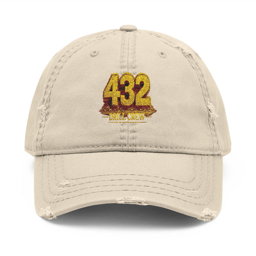 432 Drill Crew Distressed Hat with Embroidery