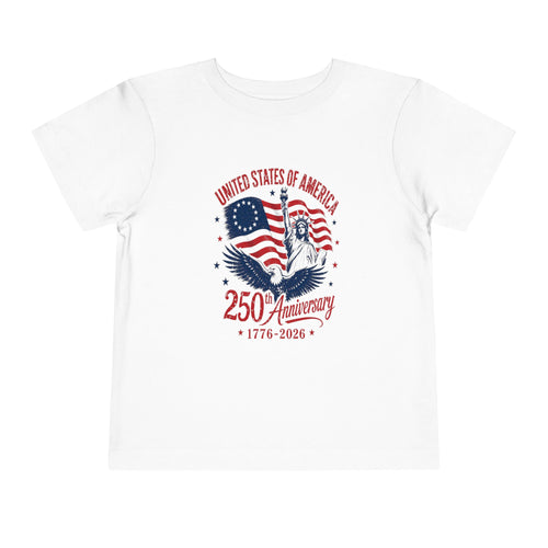 Toddler 250 yr United States of America Anniversay Tee - Celebrate America's 250th Birthday