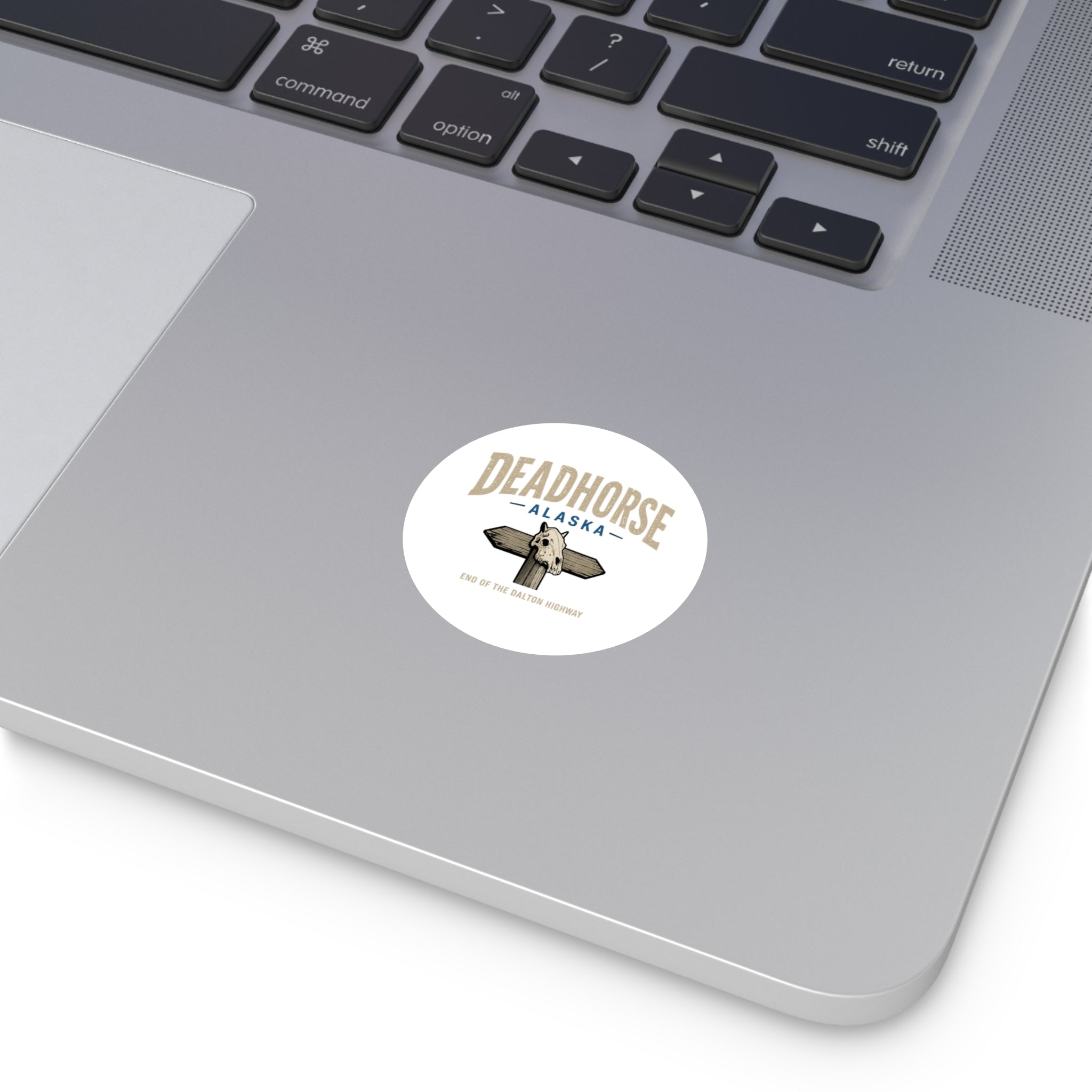 Deadhorse Alaska Round Sticker — End of the Dalton Highway Laptop Decal