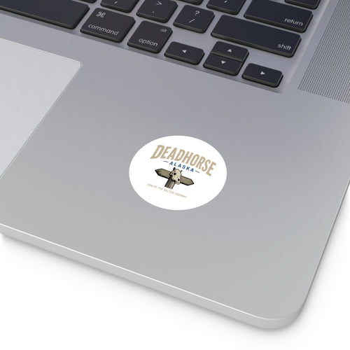 Deadhorse Alaska Round Sticker — End of the Dalton Highway Laptop Decal