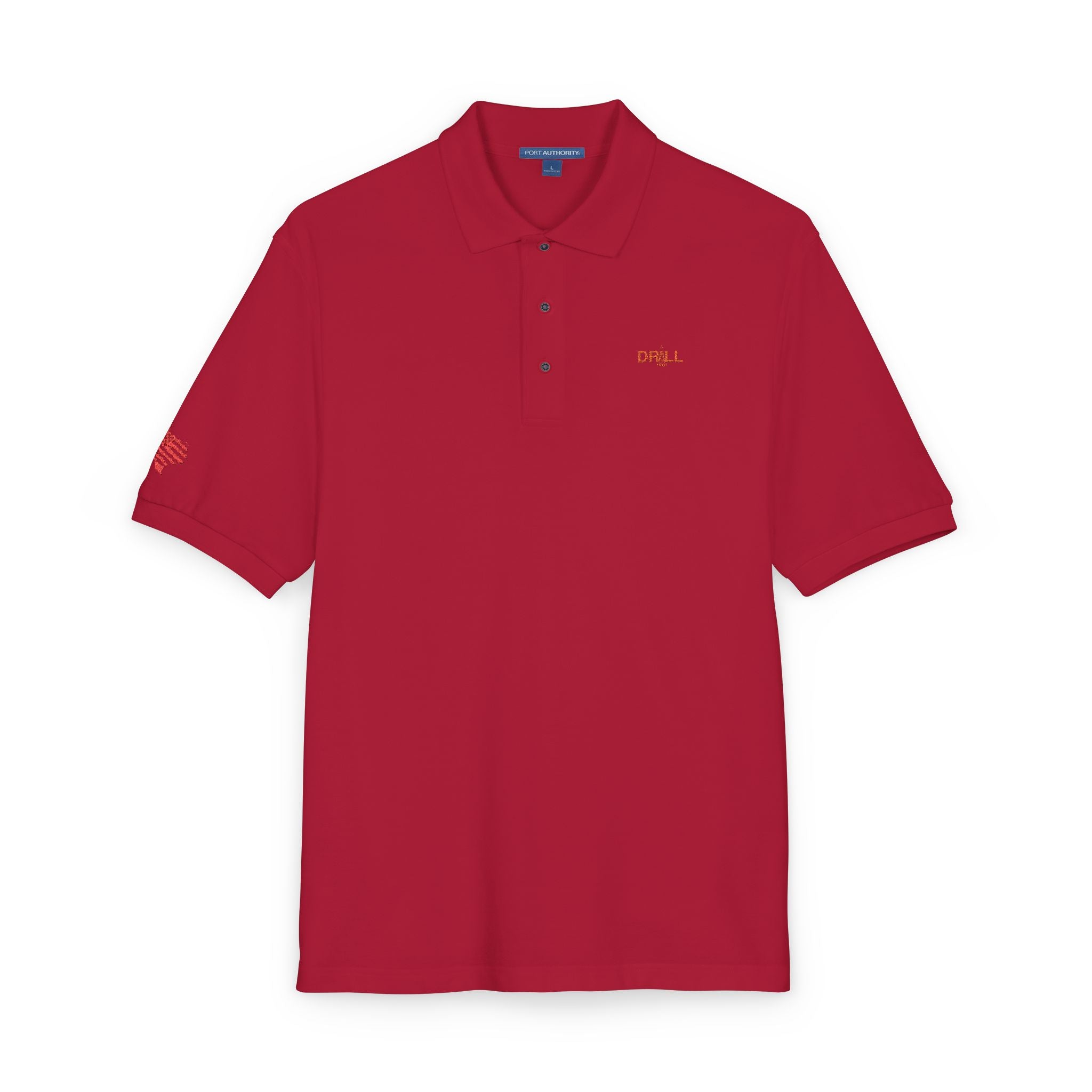 Embroidered Red Drill Logo — Executive Polo