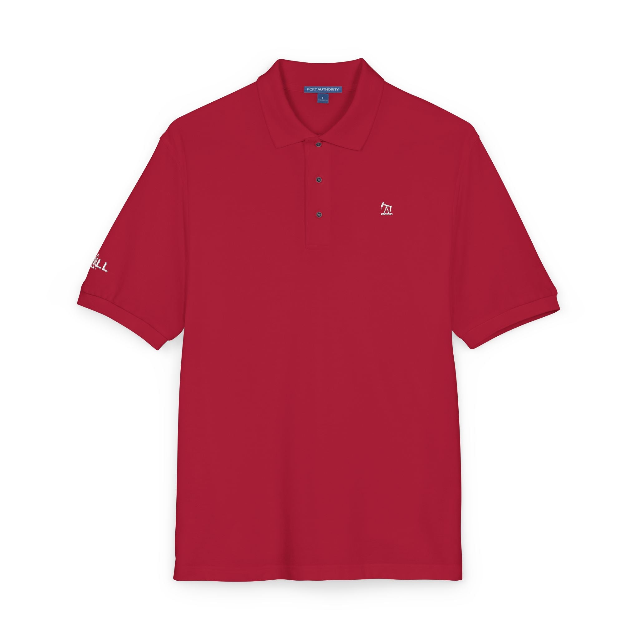 Embroidered White Jack Icon — Executive Polo