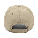 Distressed Dad Hat with 'DRILL Shield' Embroidery - Casual Style