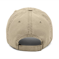 Distressed Dad Hat with 'DRILL Shield' Embroidery - Casual Style