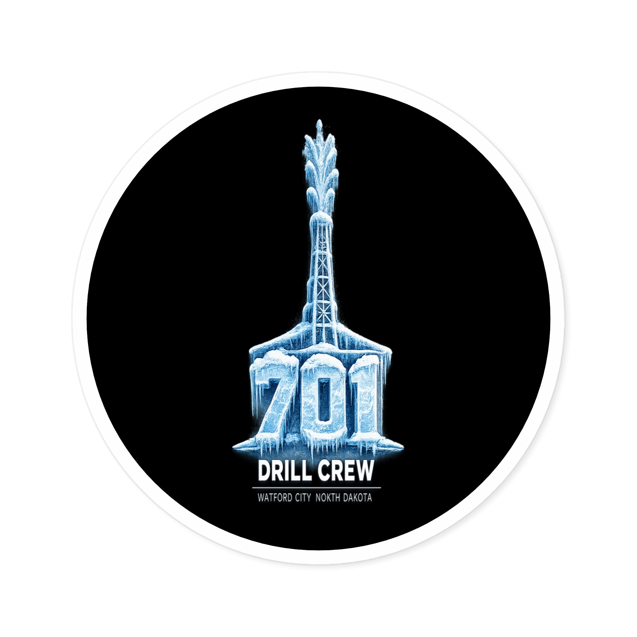 Copy of Drill Red Round Sticker — Oilfield Hard Hat or Truck Decal