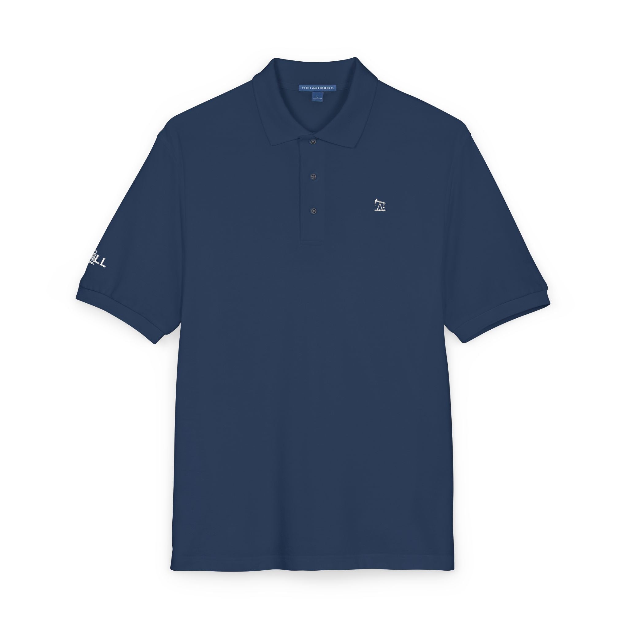 Embroidered White Jack Icon — Executive Polo