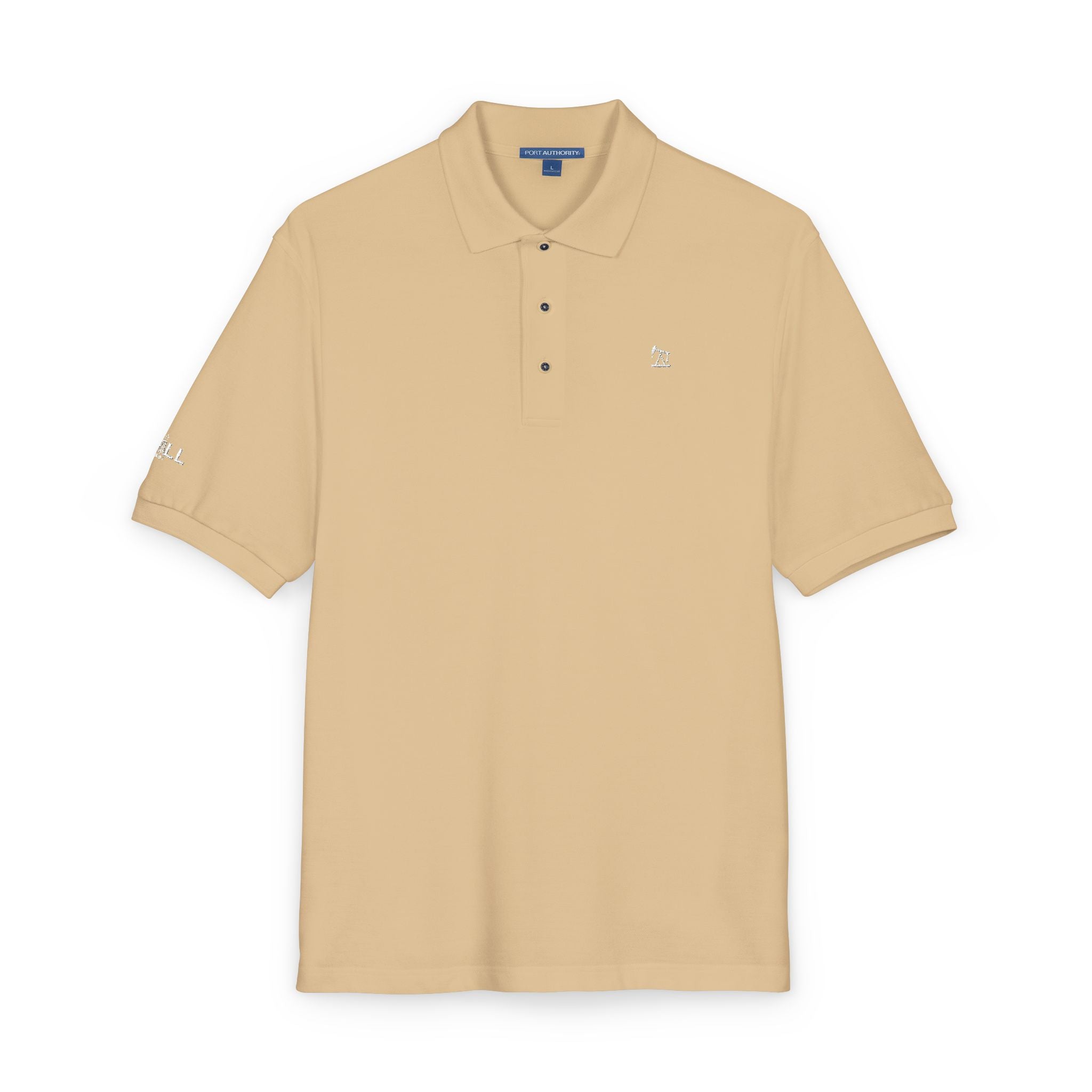 Embroidered White Jack Icon — Executive Polo
