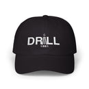 Drill 1881 Classic Dad Cap White Logo - Vintage Style Adjustable White Hat
