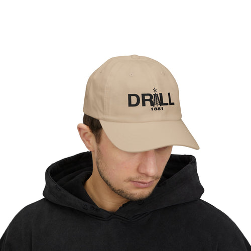 Drill 1881 Classic Dad Cap - Vintage Style Adjustable White Hat