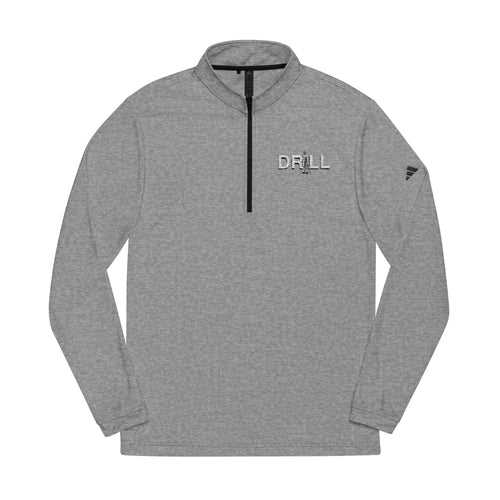 adidas® Quarter-Zip Pullover with WHITE DRILL Embroidery - Athletic Training Gear