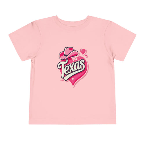 Texas Love Toddler Short Sleeve Tee - Cute Western Heart Design